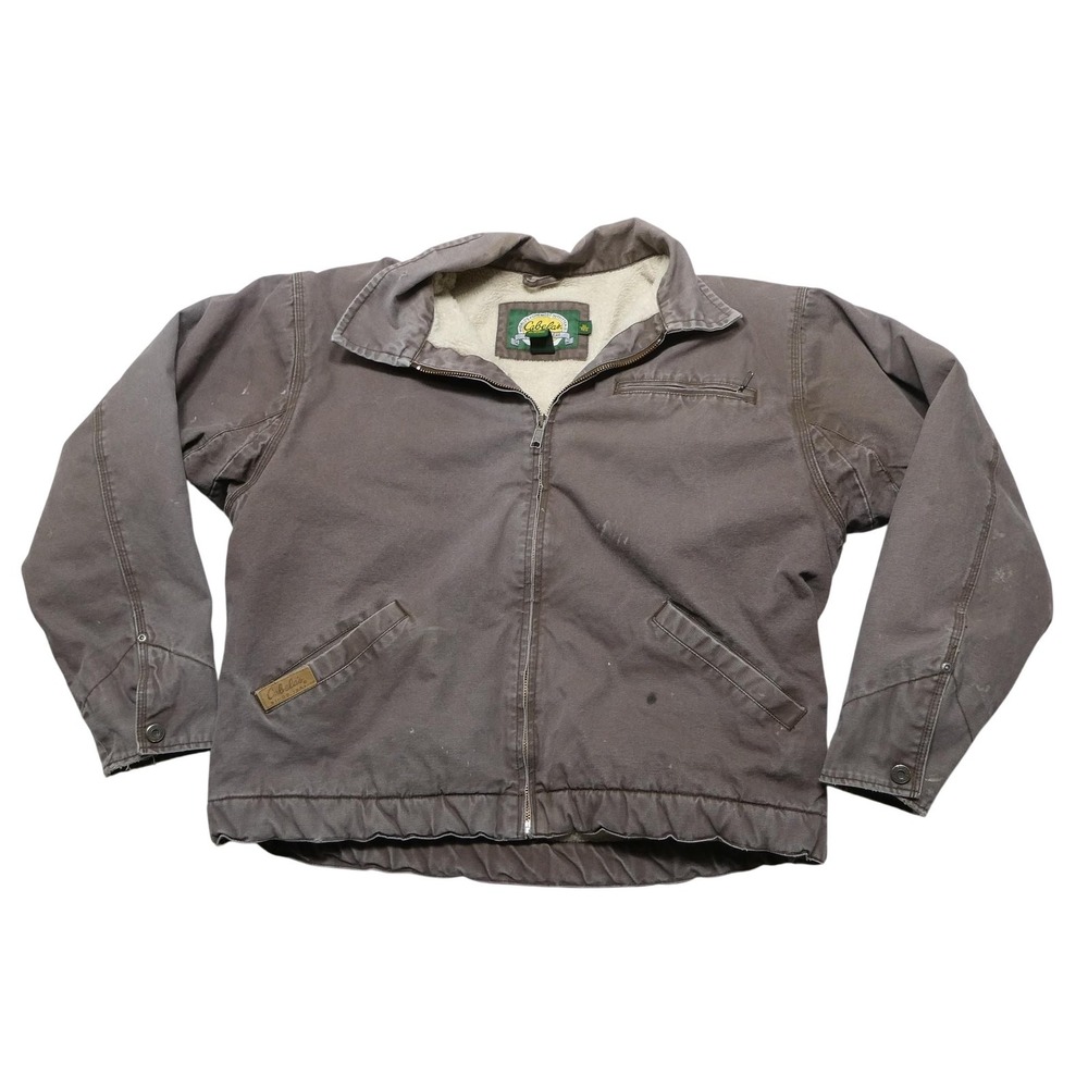 Cabela's Jacket‎ Mens XL Brown Canvas Sherpa Lined Bomber Workwear Outdoor